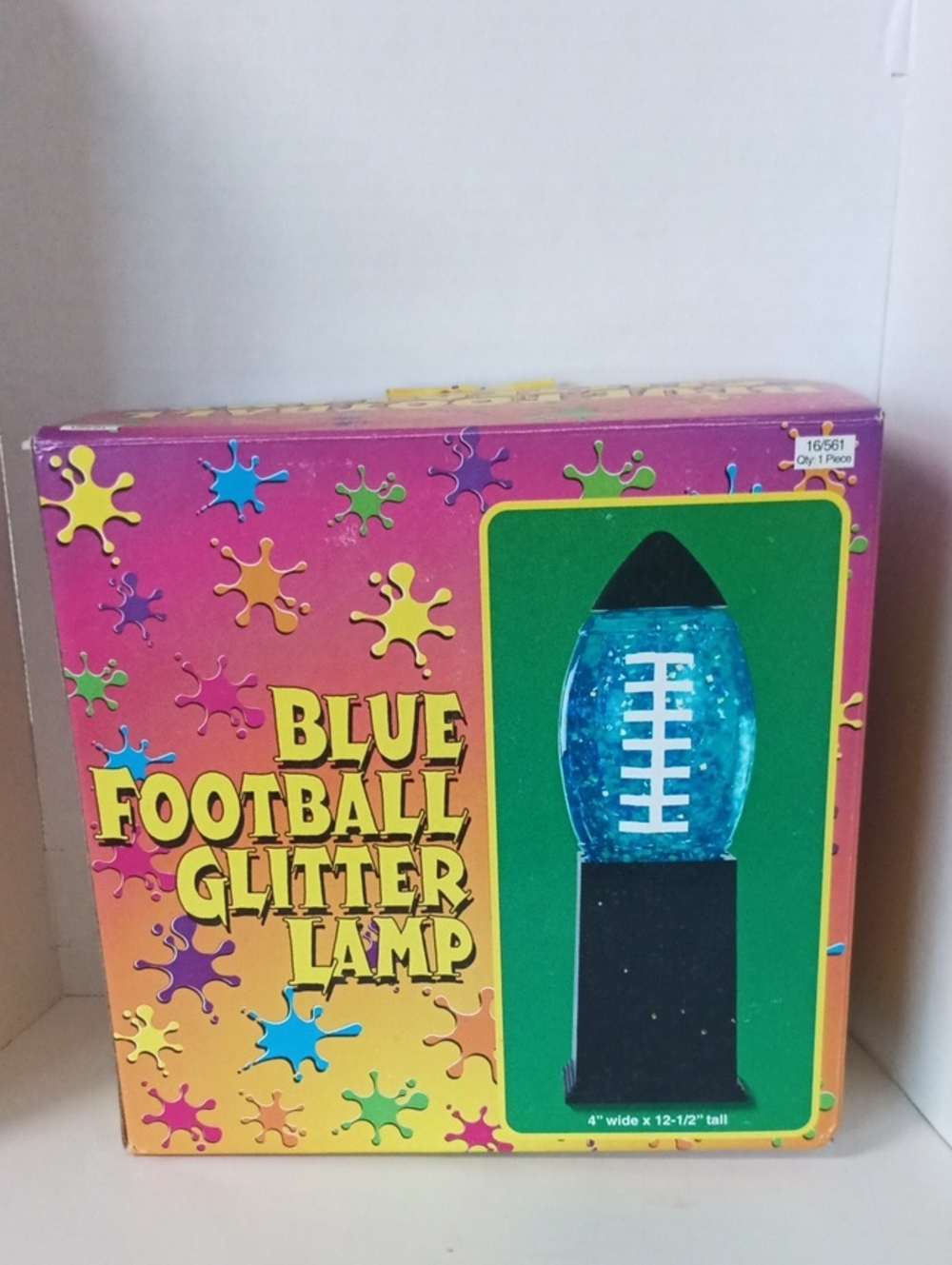 Vintage Blue Football Glitter Lamp by Oriental Trading Co.
